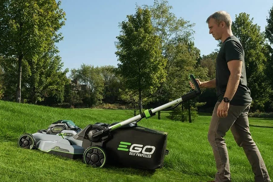 best cordless lawn mower with battery and charger